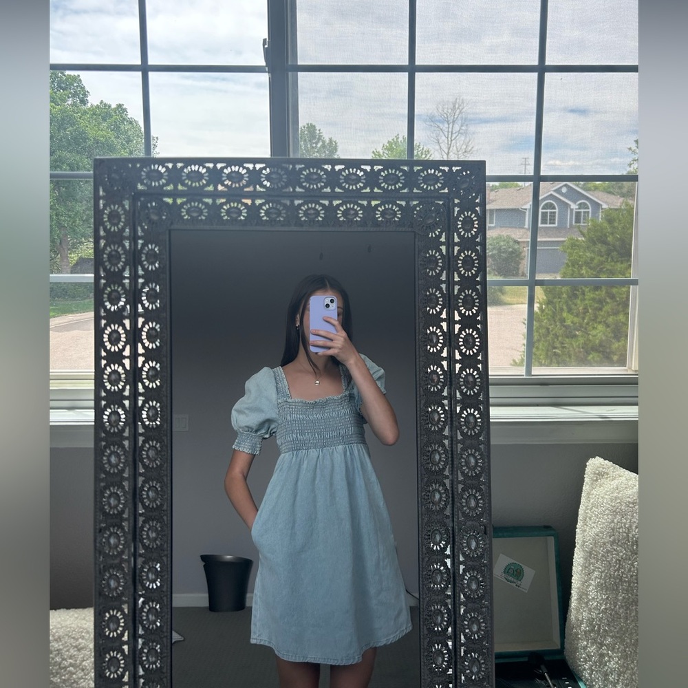 Emory Park Sky Blue Smocked Midi Dress